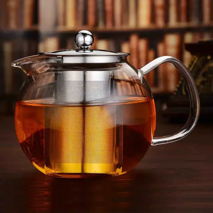 Théière en verre résistant à la chaleur, théière en borosilicate transparent, infuseur en acier inoxydable 304, théière à fleurs, théière de 650ml 950ML