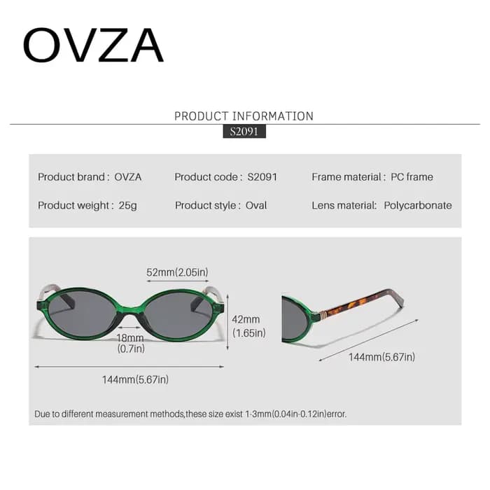 OVZA 2024 nouvelles lunettes de soleil pour hommes ovales rétro