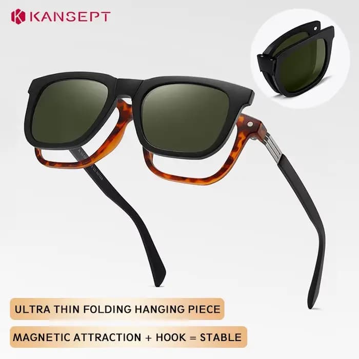 KANSEPT Lunettes myopie Lunettes hommes optique carré magnétique Clip-on oculaires pour lecture verre Lunettes-1 lentilles de lumière bleue