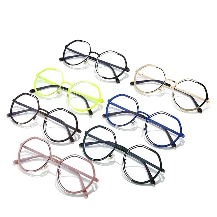 Lunettes rondes hexagonales élégantes