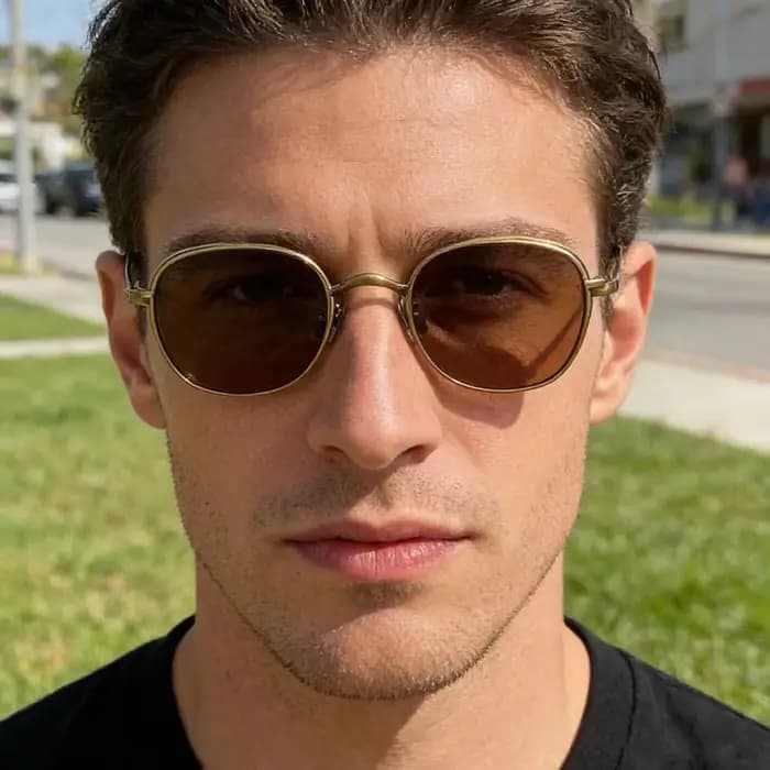 Lunettes de soleil 2 en 1 magnétiques de luxe vintage en titane pour homme