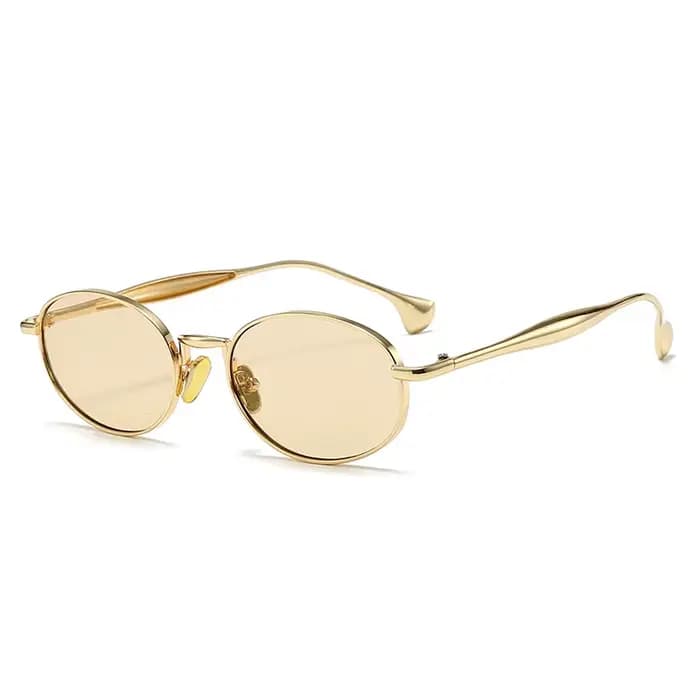 Lunettes de soleil ovales en métal