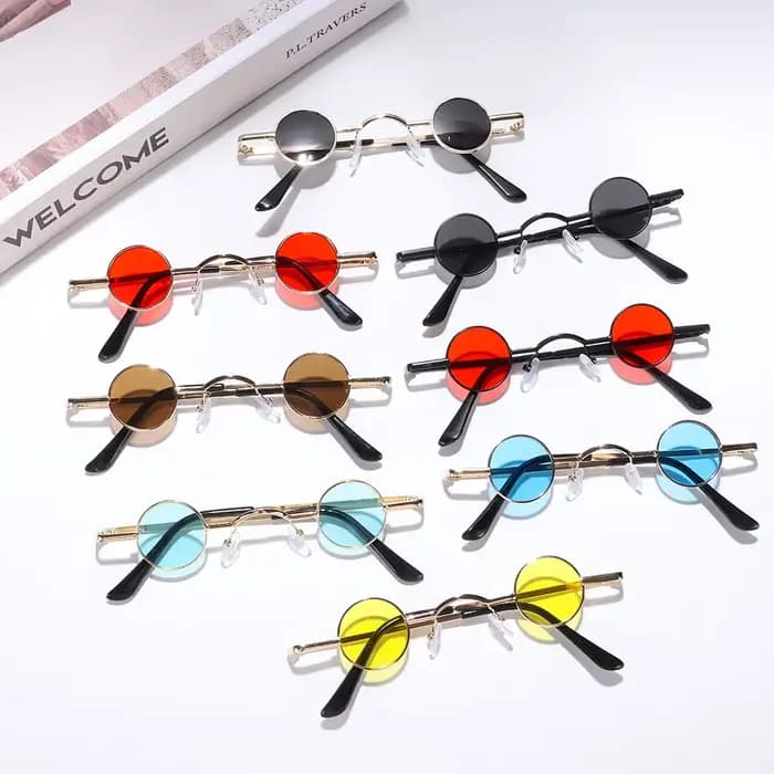 Petites lunettes de soleil rondes Rock Punk pour femmes et hommes