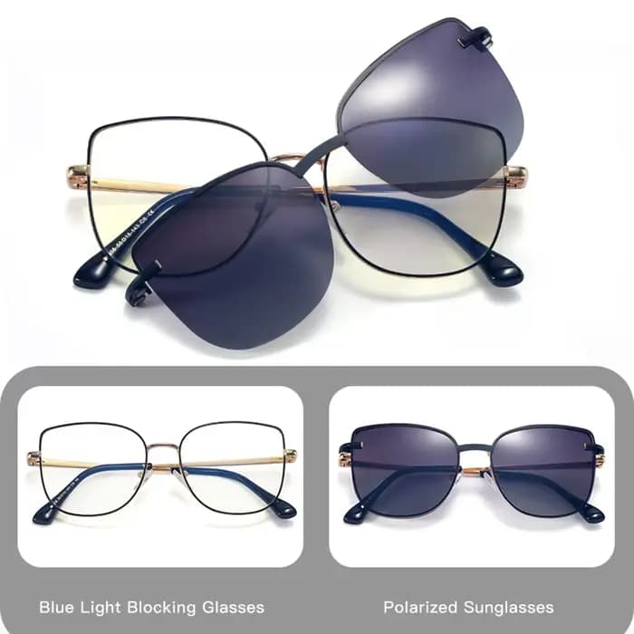 Ceofy Cateye femmes lunettes cadre Clip sur marque concepteur Vintage Spectacle magnétique optique myopie double usage