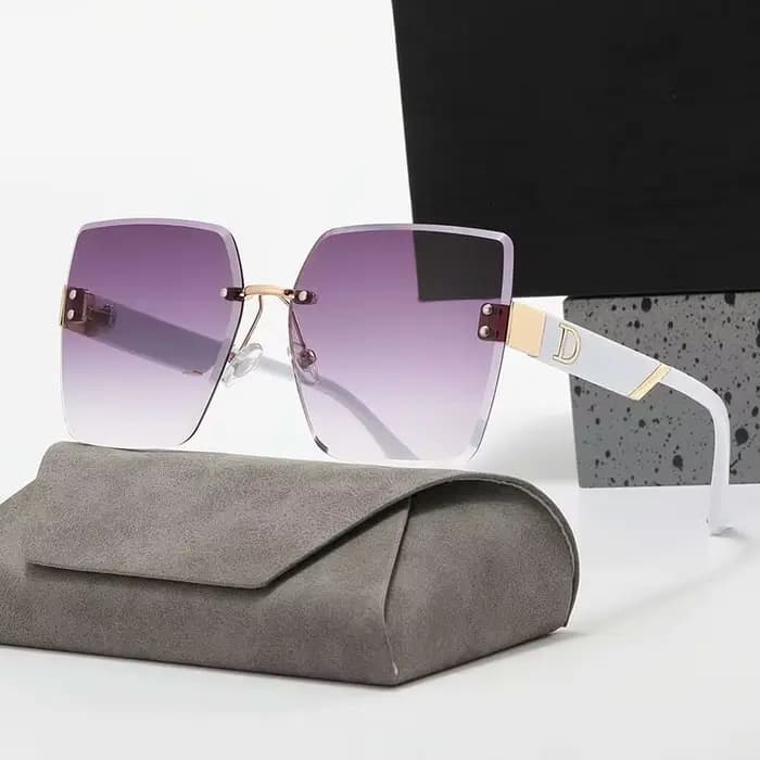 Lunettes de soleil carrées sans monture pour hommes et femmes