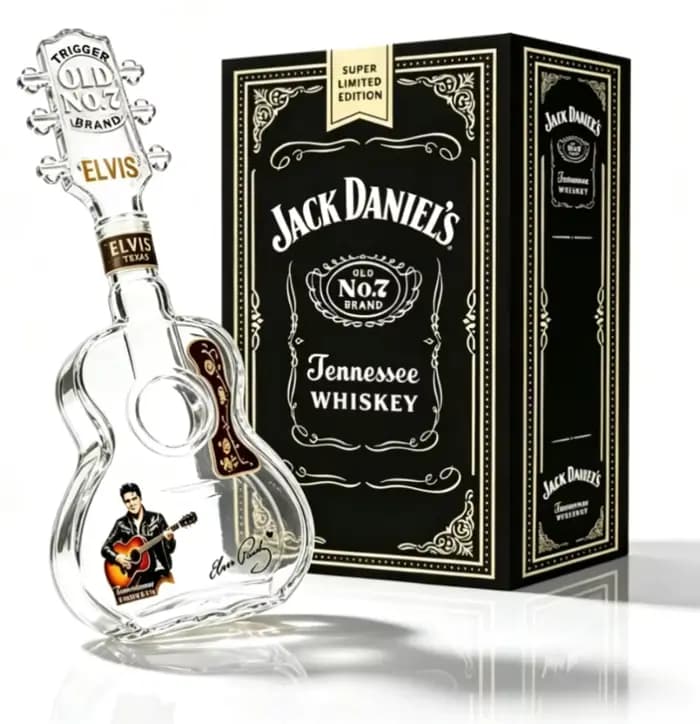 Carafe à whisky en verre vintage en forme de guitare, bouteille portable pour spiritueux et vin, conteneur de rangement, décoration artisanale de bureau pour bar, fête, table