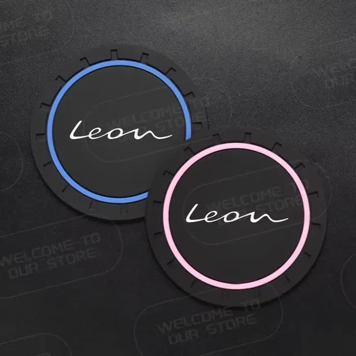Dessous de verre en Silicone pour voiture, pour Leon LOGO MK2 5F TSI DSG FR Line VZ, 2 pièces, tapis de tasse d'eau antidérapant, tapis de boisson, insertion de dessous de verre, accessoires