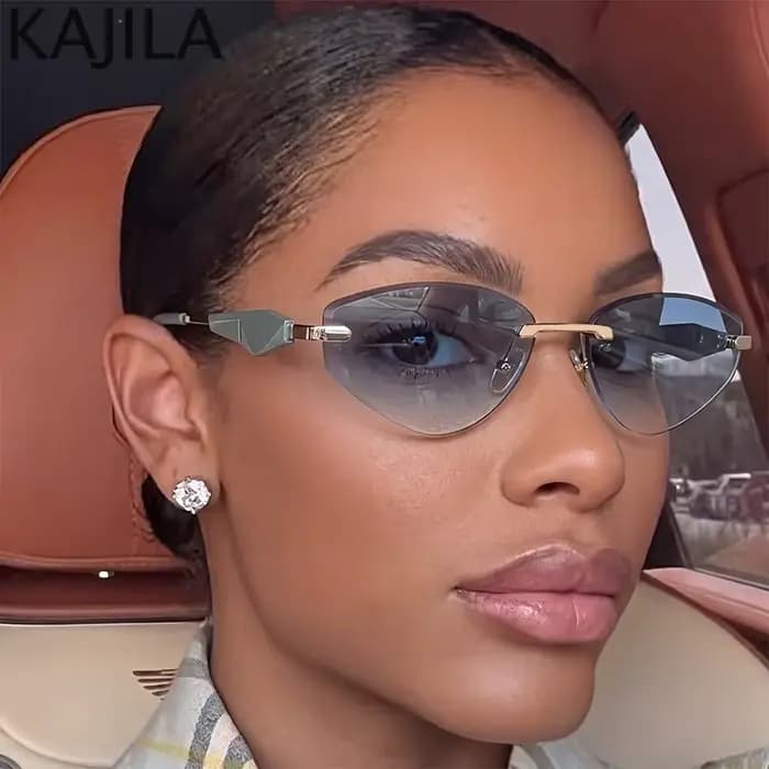 Lunettes de soleil œil-de-chat sans monture tendance pour femme 2026