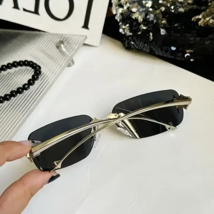 Lunettes de soleil sans monture tendance Y2K pour femmes