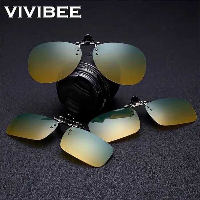 Jour et nuit Flip Up Clip sur lunettes de soleil polarisées conduite Aviation surdimensionné S M L taille jaune vert