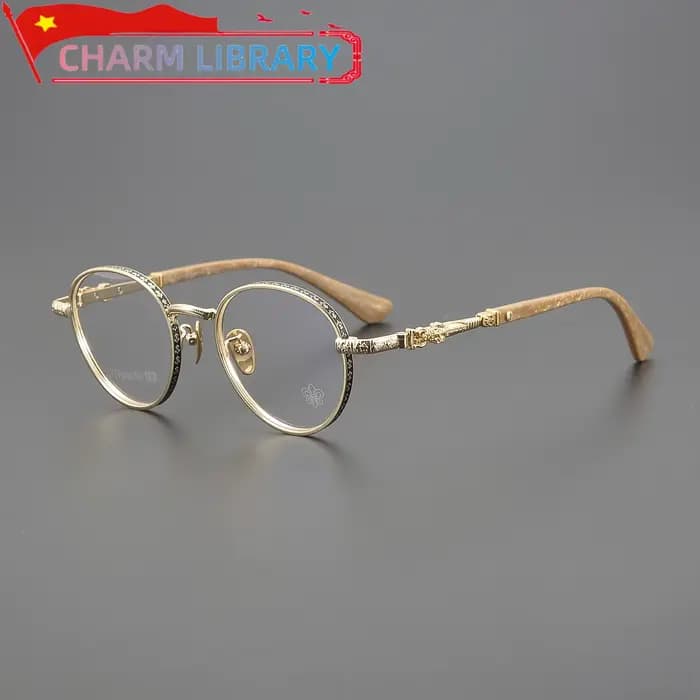 Lunettes de lecture rondes rétro en titane pour hommes et femmes