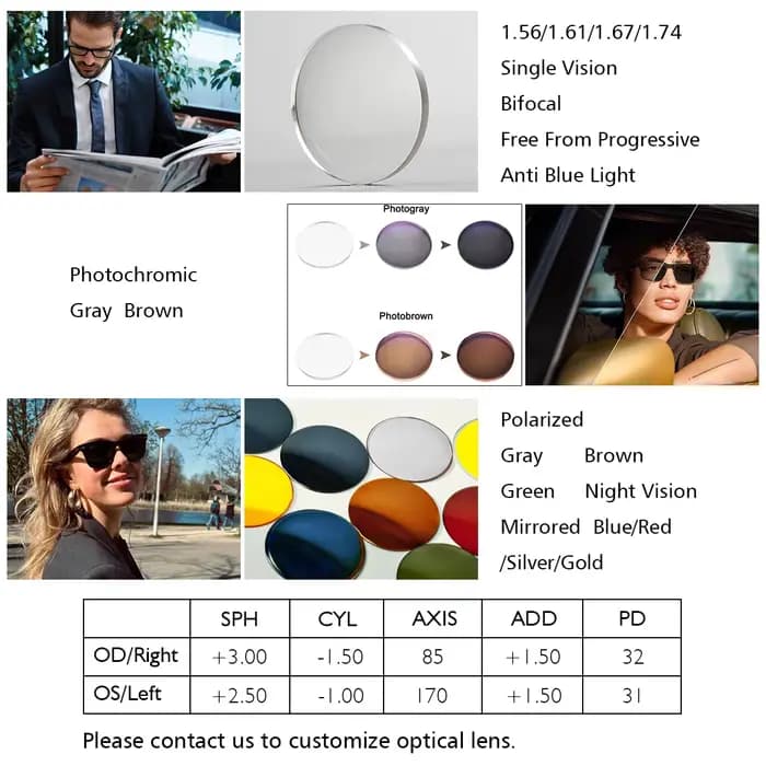 Grand cadre de lunettes rectangulaire TR90 pour hommes et femmes