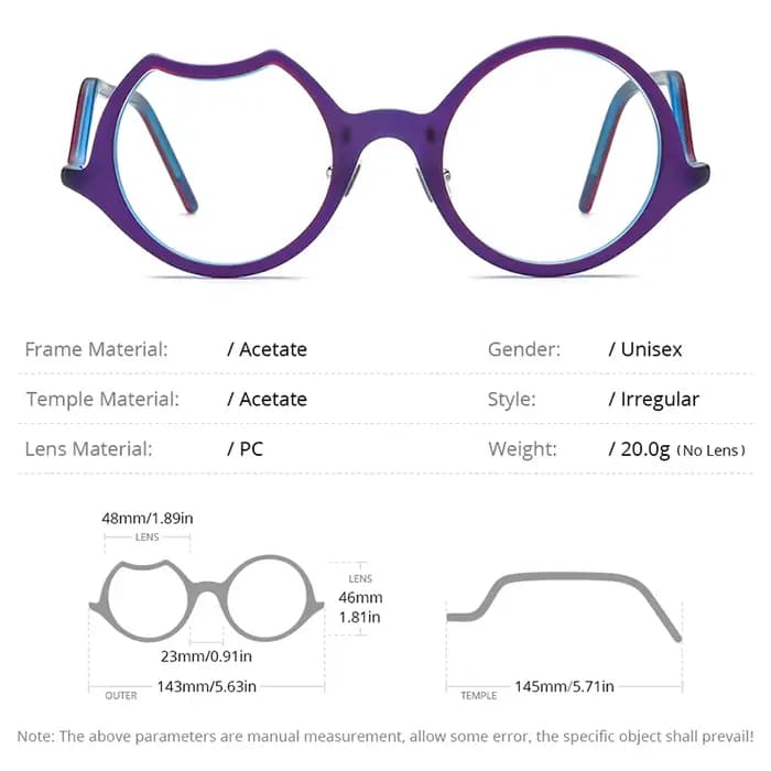 Lunettes Rondes en Acétate pour Femmes