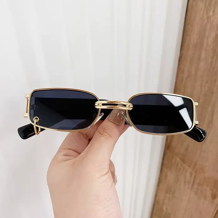 Buc& EI-Petites lunettes de soleil rectangulaires pour hommes et femmes