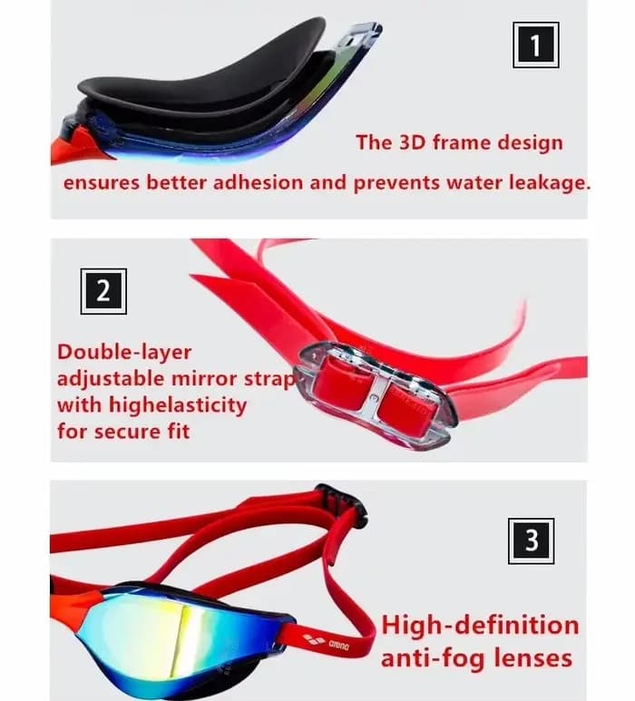 Aromd 25 Lunettes de natation professionnelles de compétition, étanches, anti-buée, haute définition, UV400, équipement de natation pour la compétition et l'entraînement