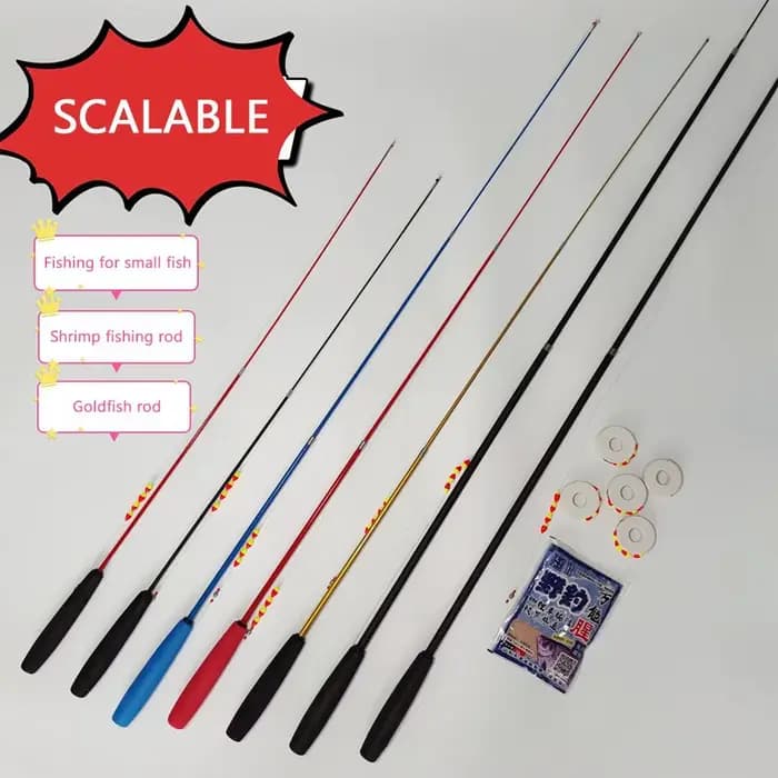 Canne à pêche télescopique en fibre de verre, ensemble de moulinet, ensemble de leurres, hameçons, mangeoire, plus récent équipement de pêche au chlore