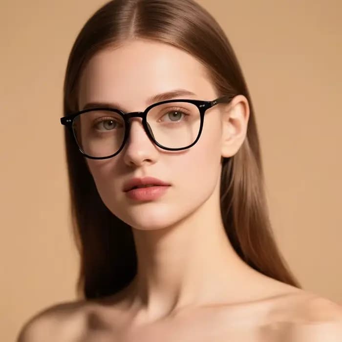 Faux lunettes à lentille transparente