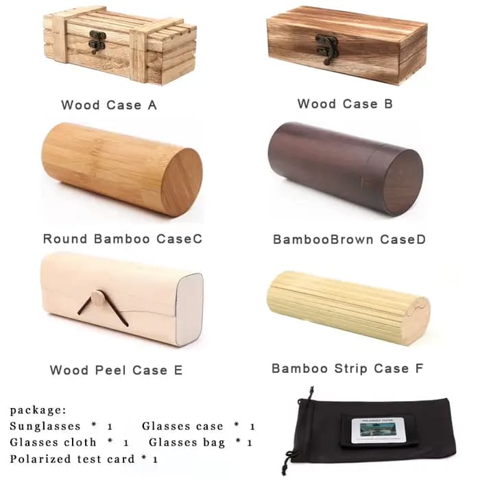 Lunettes de Soleil Rétro Classiques en Bois de Bambou group pour Homme