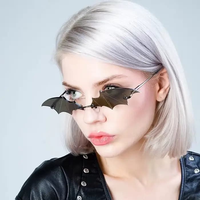 Lunettes de soleil sans monture en forme de chauve-souris 2026 pour femmes et hommes