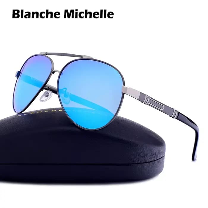 Blanche Michelle Pilot lunettes De soleil polarisées hommes 2025 marque miroir