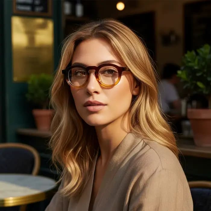Lunettes rétro européennes et américaines à petite monture ronde