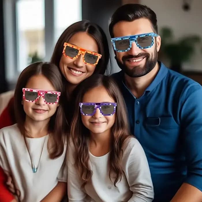 Lunettes de soleil Pixel rétro pour adultes