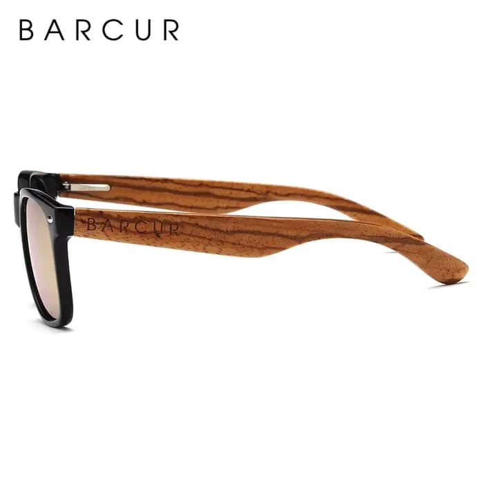Lunettes de soleil polarisées en bois zèbre pour hommes
