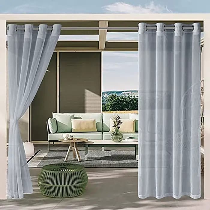 Rideau d'extérieur imperméable, voile de jardin transparent, protection UV, voile blanc, écran de protection pour fenêtre, rideaux d'ombrage pour la confidentialité, décoration