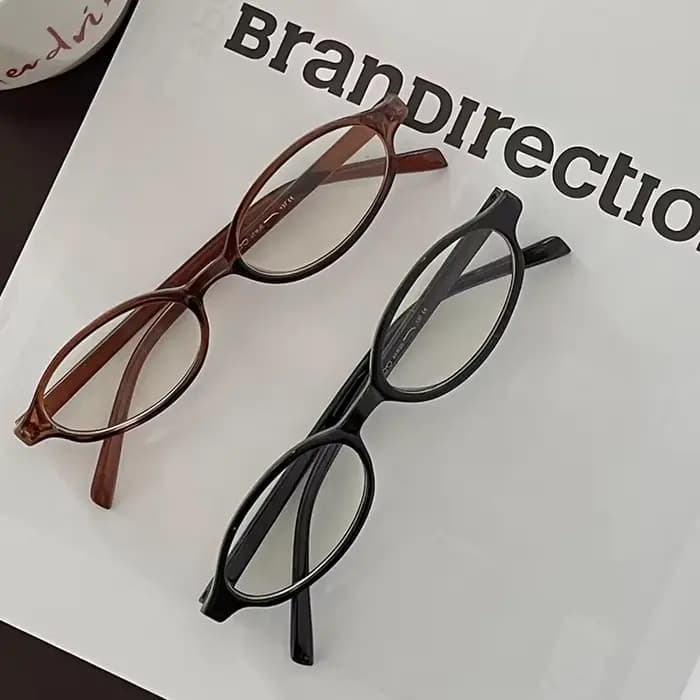 Lunettes ovales rétro Y2K pour femmes