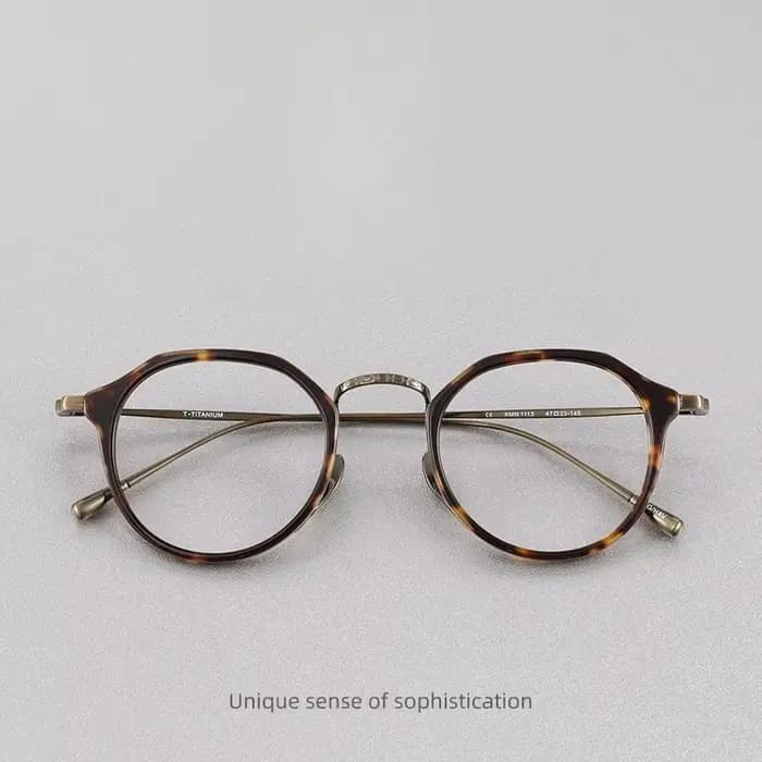 Montures de lunettes en titane et acétate, style rétro rond irrégulier, pour hommes et femmes, lunettes de créateur de luxe, lunettes de haute qualité