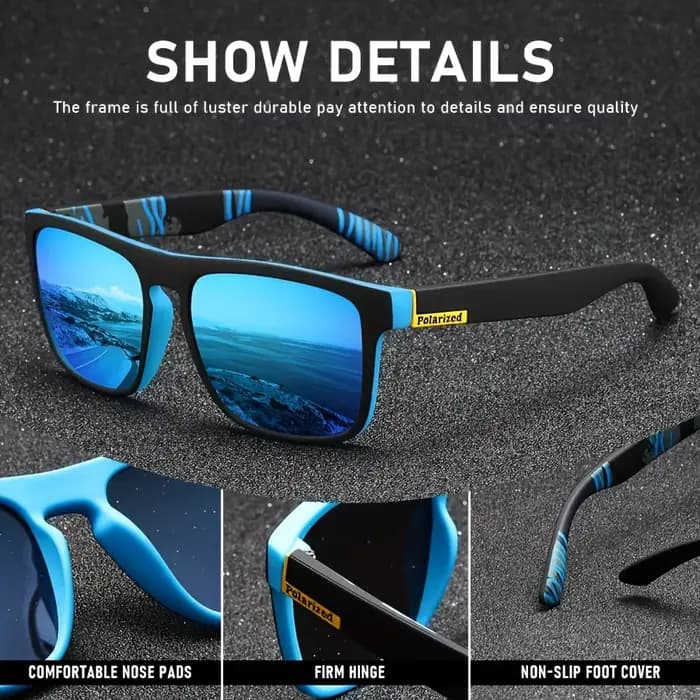 Lunettes de soleil polarisées carrées Vintage pour hommes et femmes