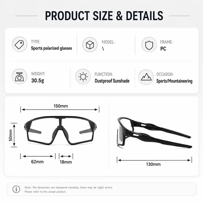 Lunettes de soleil photochromiques polarisées pour hommes et femmes