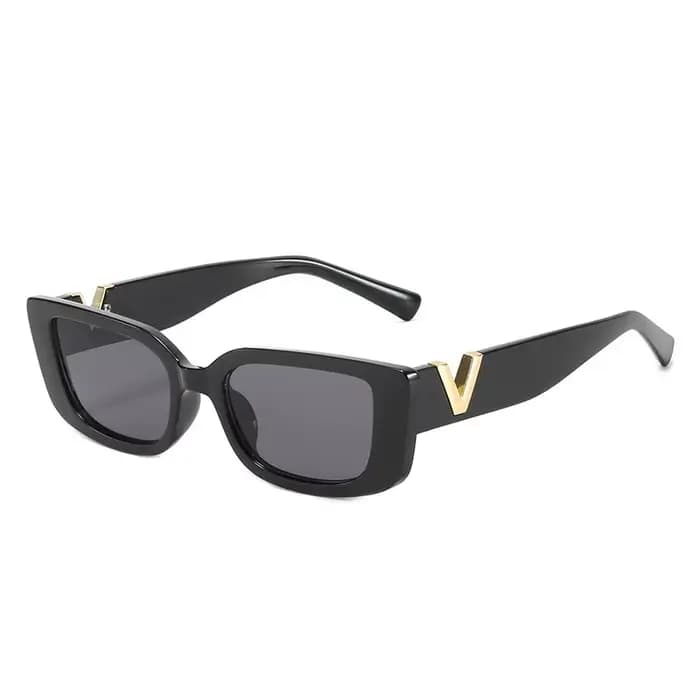 Lunettes de soleil rectangulaires en V de luxe pour hommes et femmes