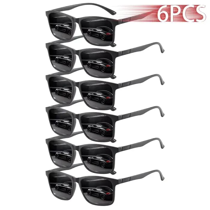 6 Paires de Lunettes de Soleil Carrées Vintage à Carreaux Tendance pour Hommes et Femmes