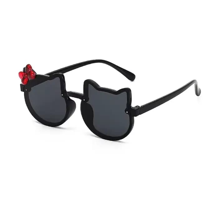 Nouveaux enfants lunettes de soleil de bande dessinée oeil de chat nœud papillon couleur océan
