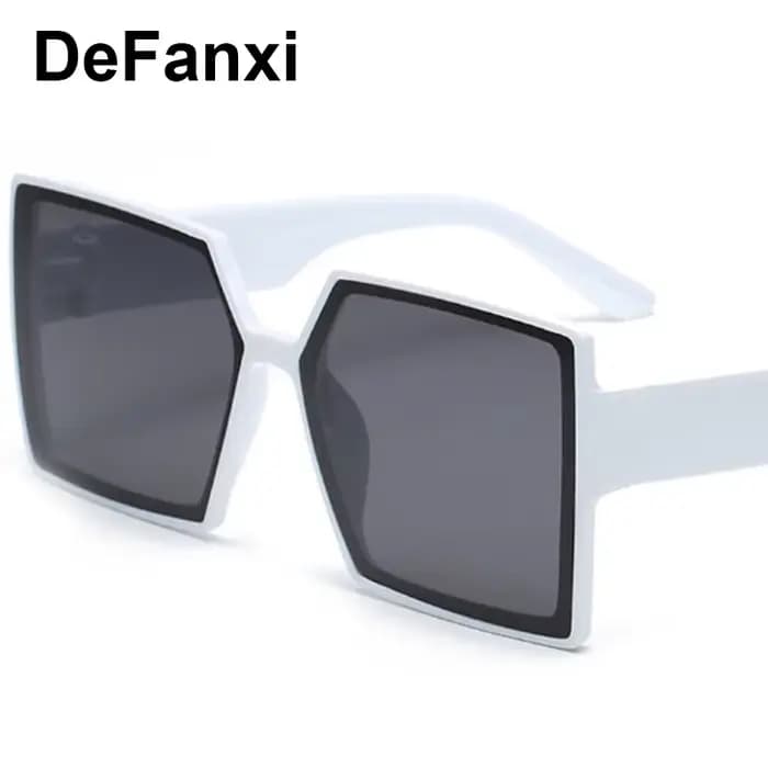 Vintage noir blanc carré lunettes de soleil femmes marque de luxe dames à la mode concepteur surdimensionné