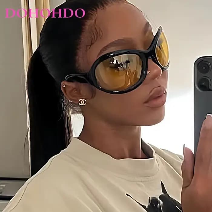 Lunettes de soleil oversize punk de marque de luxe pour femmes, monture de lunettes pour femmes et hommes, lunettes de sport vintage, verres UV400, Lents De Sol Mujer
