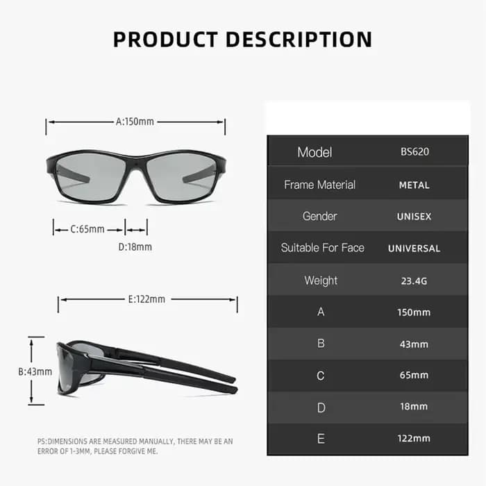 Lunettes de soleil photochromiques polarisées vintage pour hommes et femmes