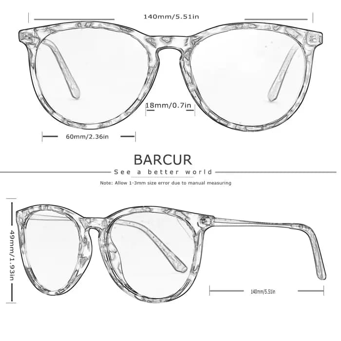 BARCUR Design classique lunettes de soleil pour hommes mode lentille polarisée en plastique titane cadre rétro femmes