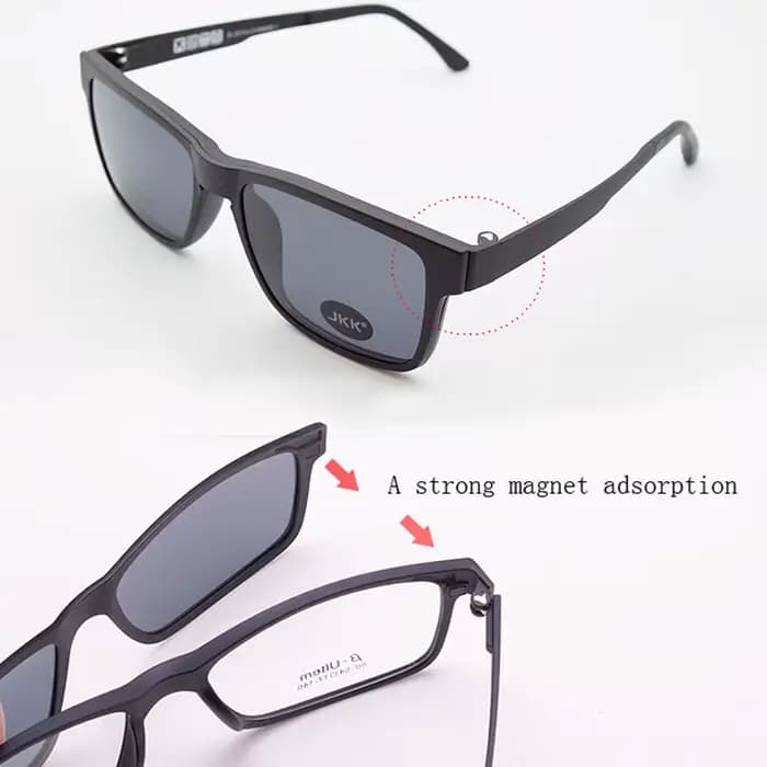 Ultem-Monture de lunettes pour hommes avec clip magnétique polarisé