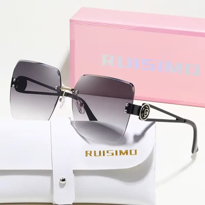 RUISIMO sans monture métal carré lunettes de soleil femmes hommes couleur claire marque exquise