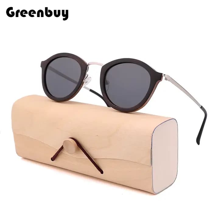 Lunettes de soleil intercalaire en bois pour femmes