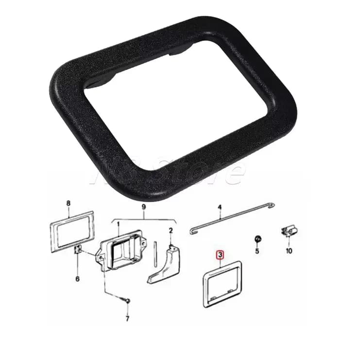 Cadre de garniture de poignée de porte intérieure, pour BMW E30 E28 E23 E24 3 5 7 série M M5 51211876043   51 21 1 876 043