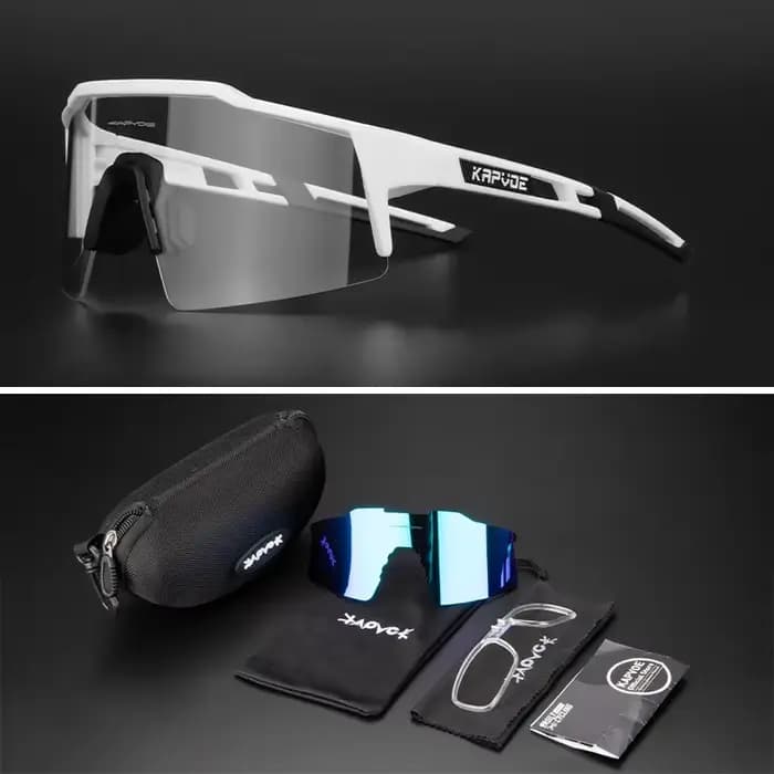 2 lentilles lunettes de cyclisme photochromiques hommes femmes Sport course lunettes de pêche vtt vélo décoloration lunettes vélo lunettes de soleil