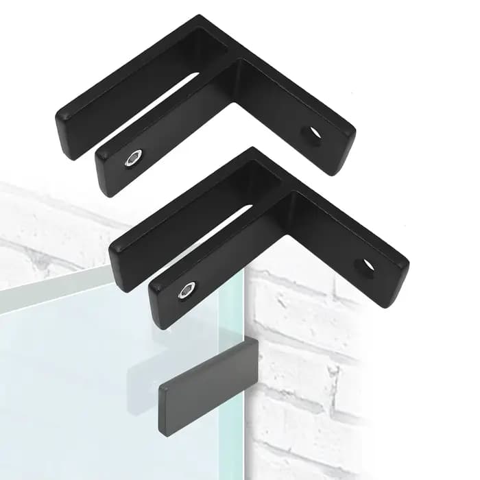 Paire de garde-corps de qualité Marine, pince en verre, support en verre en acier inoxydable noir, support de serrage en verre pour garde-corps finition satinée pour Fen