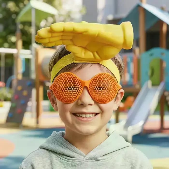 Lunettes amusantes et créatives imprimées en 3D, lunettes colorées à monture creuse pour accessoires de fête et de photographie