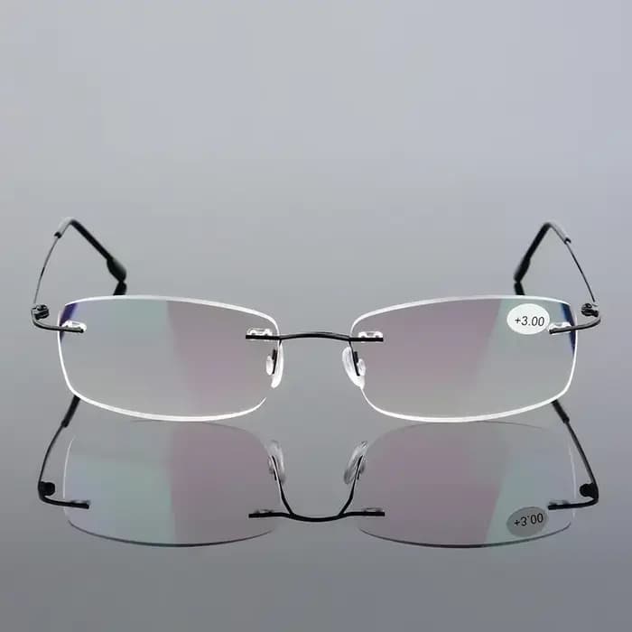 Lunettes de lecture sans cadre en titane pour hommes et femmes