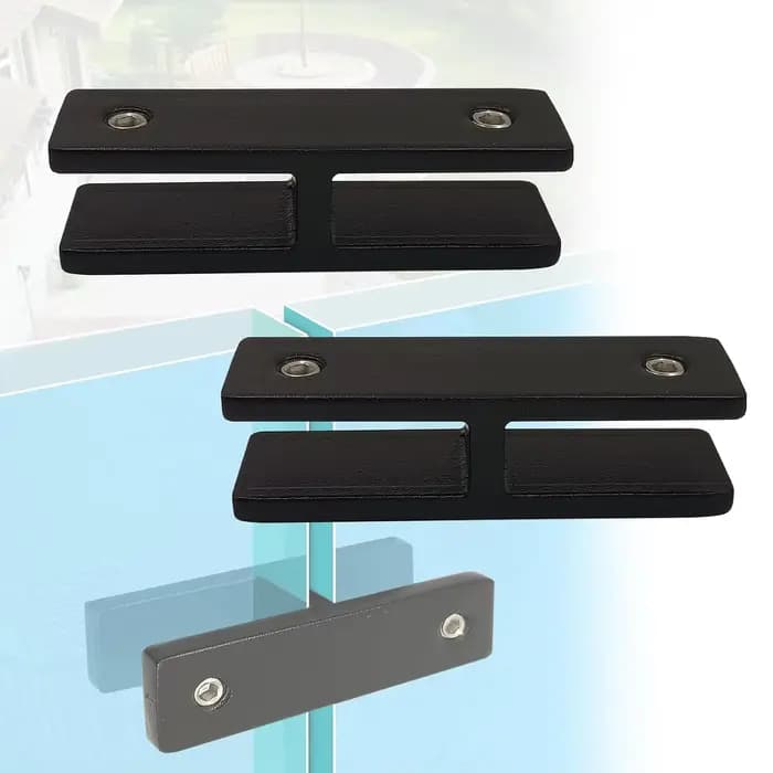 Paire de garde-corps de qualité Marine, pince en verre, support en verre en acier inoxydable noir, support de serrage en verre pour garde-corps finition satinée pour Fen