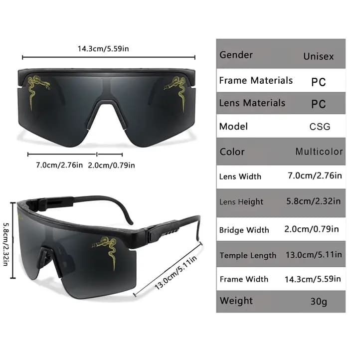Lunettes de soleil de cyclisme à monture large pour hommes