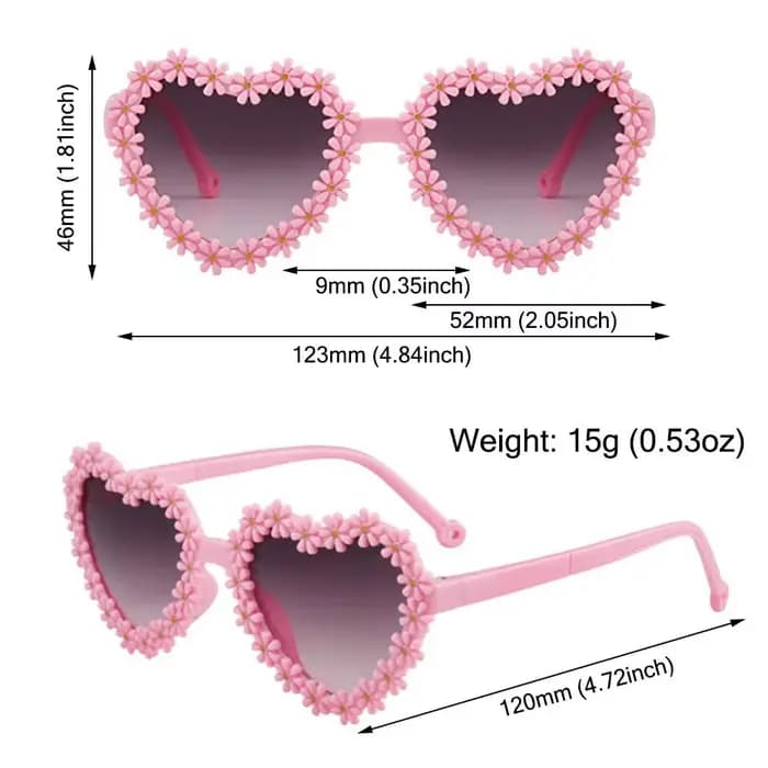 Lunettes de soleil en forme de cœur Daisy